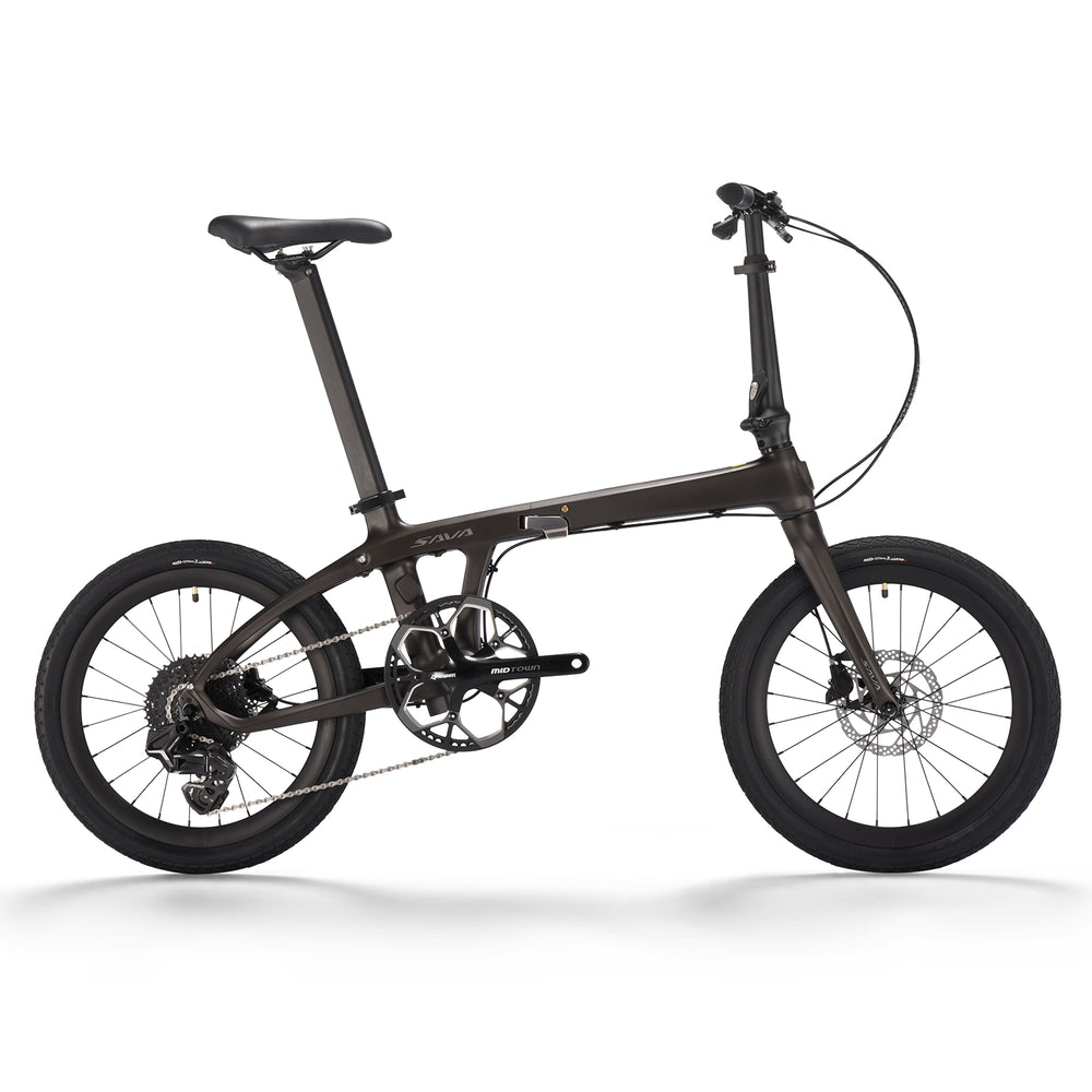 SAVA Z1-SE Carbon Folding Bike – 20″ Carbon Frame|SENTYEH 12-Speed Electronic Shifting|Hydraulic Disc Brakes-Gray
