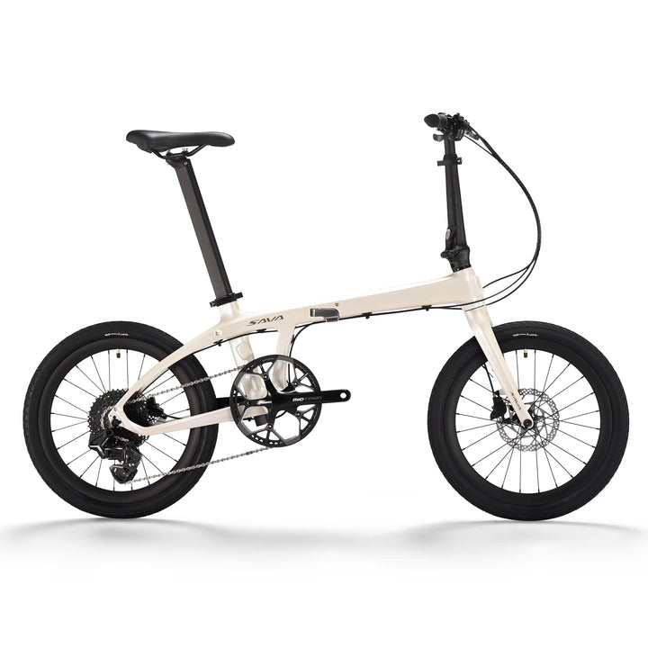 SAVA Z1-SE Carbon Folding Bike – 20″ Carbon Frame|SENTYEH 12-Speed Electronic Shifting|Hydraulic Disc Brakes-White