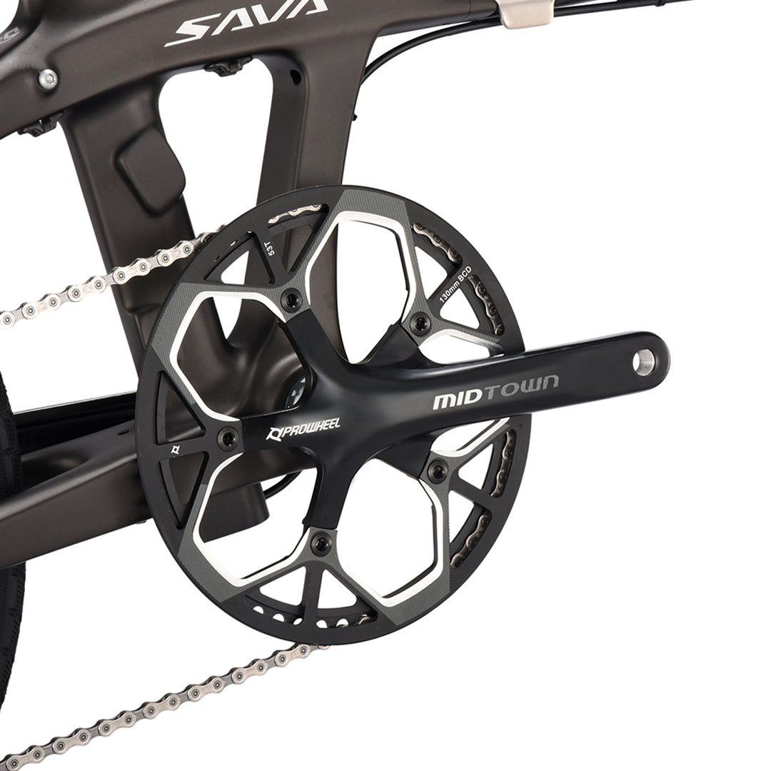 53T hollowtech crankset on SAVA Z1-SE folding bike