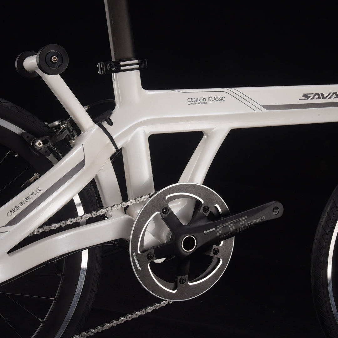 SAVA 20 Inch Z3 Carbon Folding Bike -Shimano Sora 9 Speed, White / 20 Inch