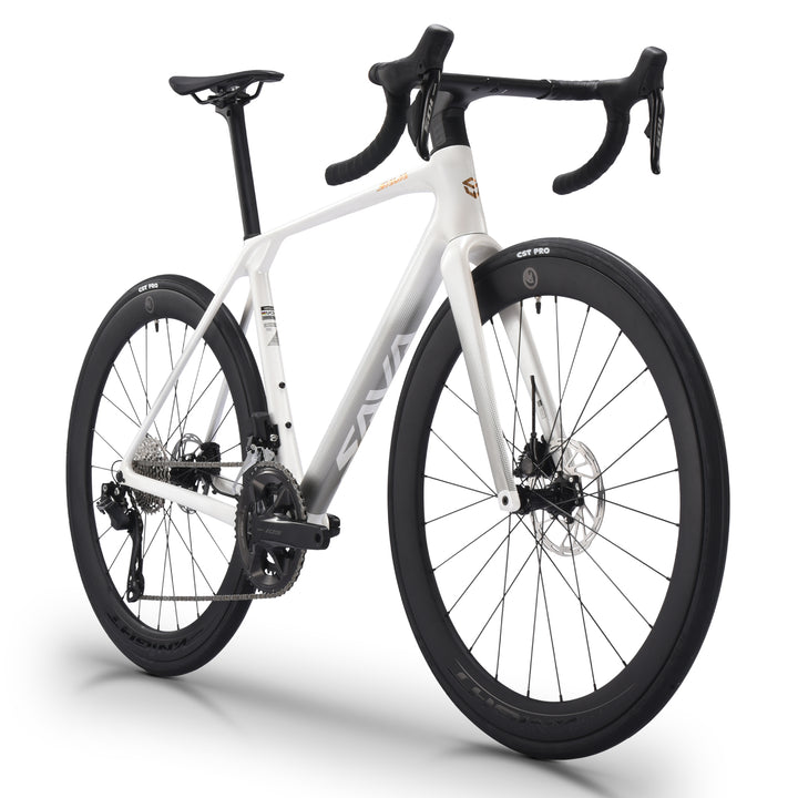 AeroX R7 Lunar Eclipse Titanium Gold carbon road bike side view