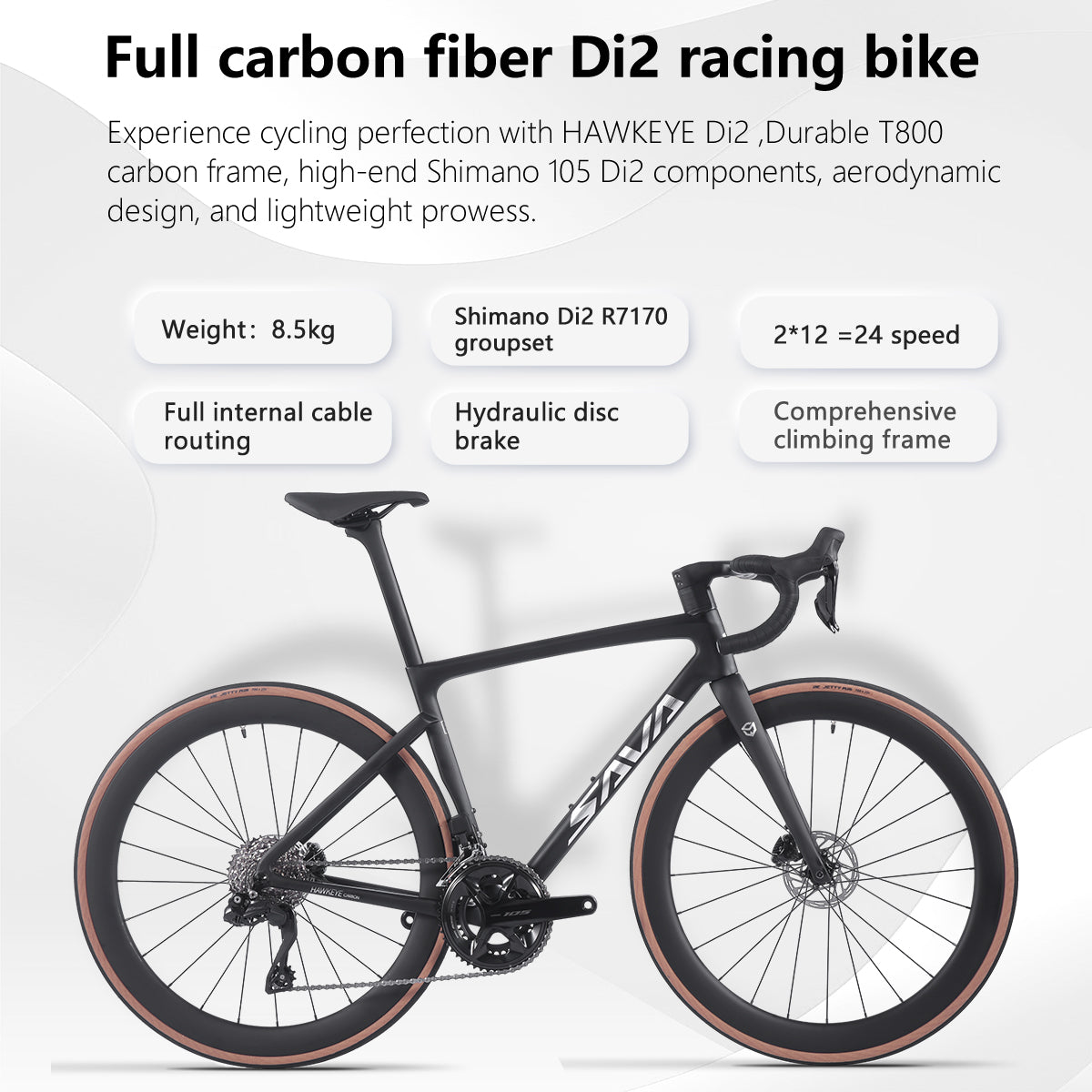 full carbon fiber di2 road bike