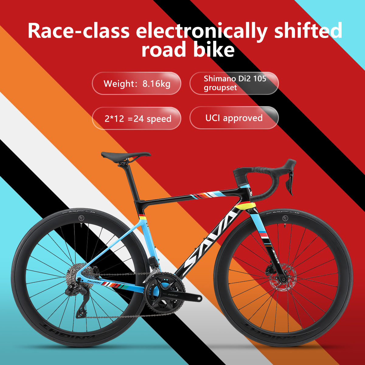SAVA M-FALCOH 105 Di2 Full Carbon Racing Bike 24SP – SAVA Carbon Bike