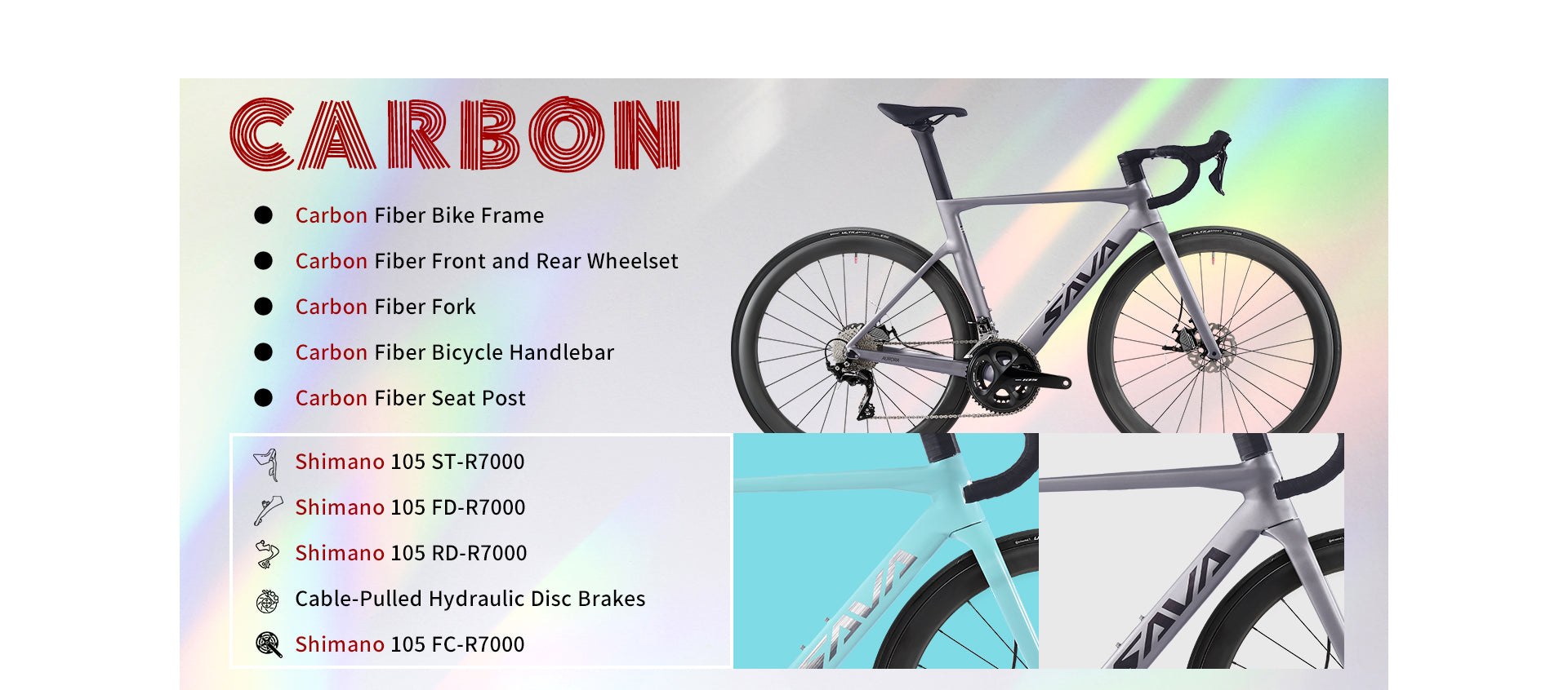 full carbon road bike-sava a7 pro