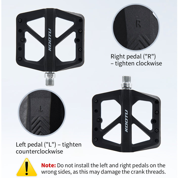 KOOTU Nylon MTB Pedals Marked L and Right