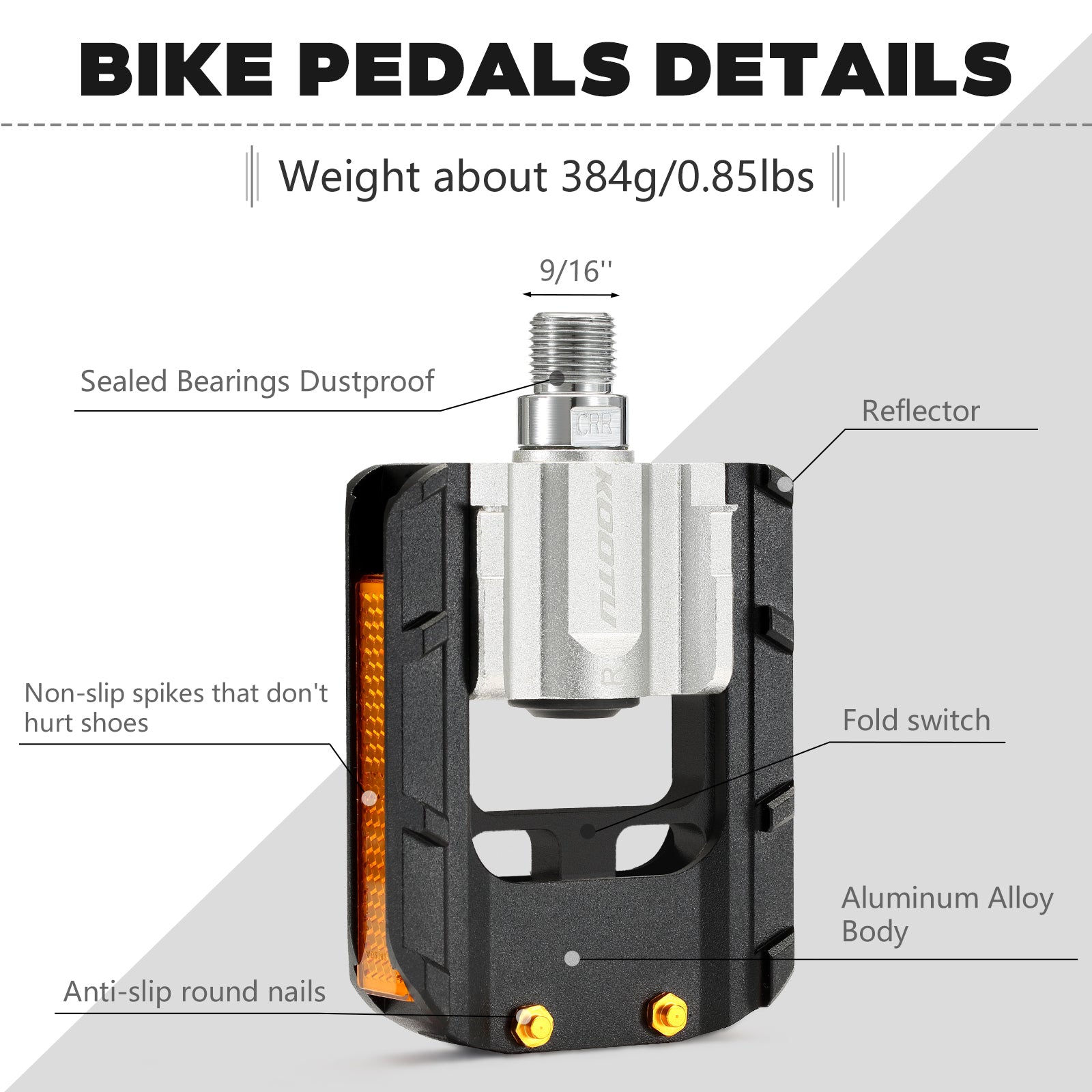 Lightweight folding bike pedals