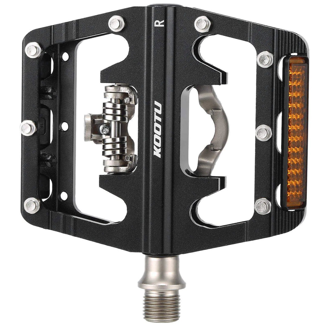 flat pedals with straps Mountain Bike Pedals 9/16" Crank With Lock Pedal And Flat Pedals