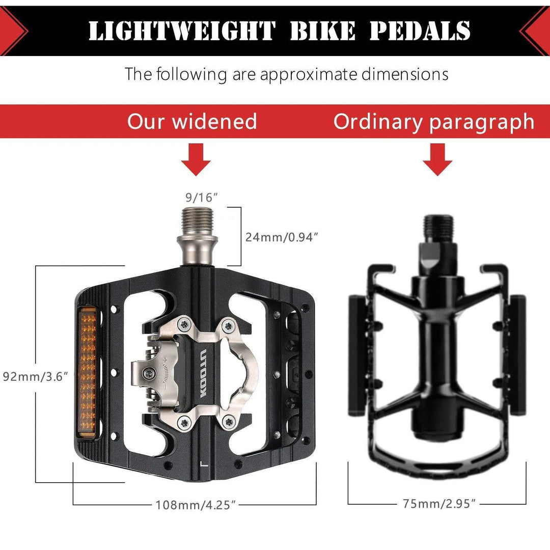 bike pedal sizes Mountain Bike Pedals 9/16" Crank With Lock Pedal And Flat Pedals