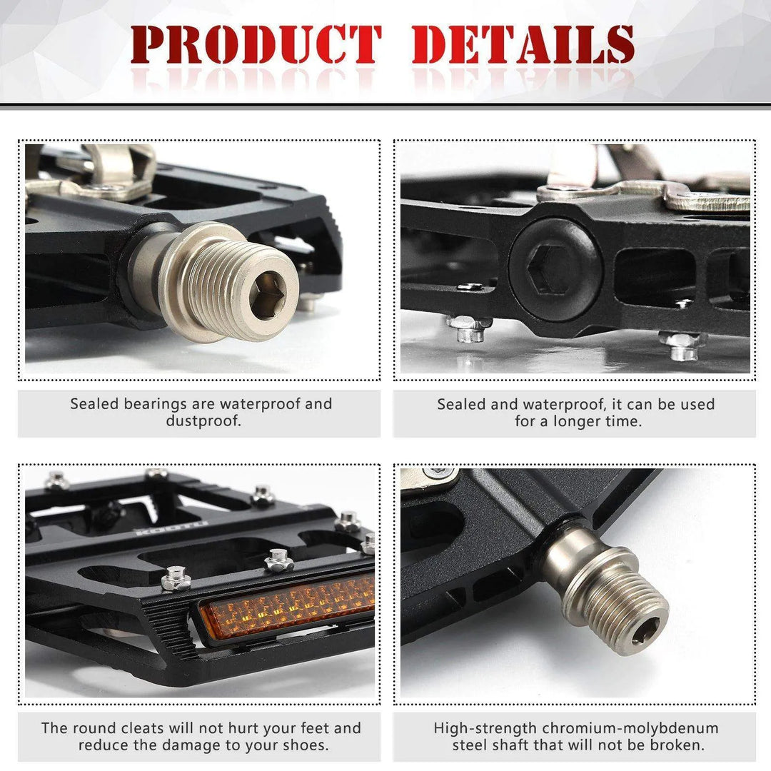 cleats flat pedals Mountain Bike Pedals 9/16" Crank With Lock Pedal And Flat Pedals