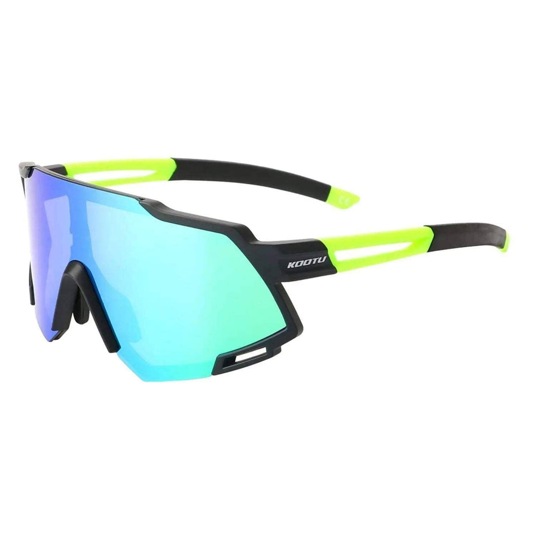 Polarized Cycling Sunglasses 5 Lens Bike Glasses Cycling Eyewear, Black Green