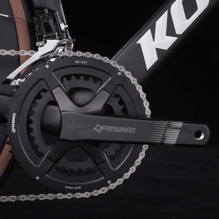 KOOTU Rider 7.1 Carbon Road Bike Drivetrain - Prowheel 50-34T Crankset with Shimano 105 Front Derailleur and 11-Speed Chain