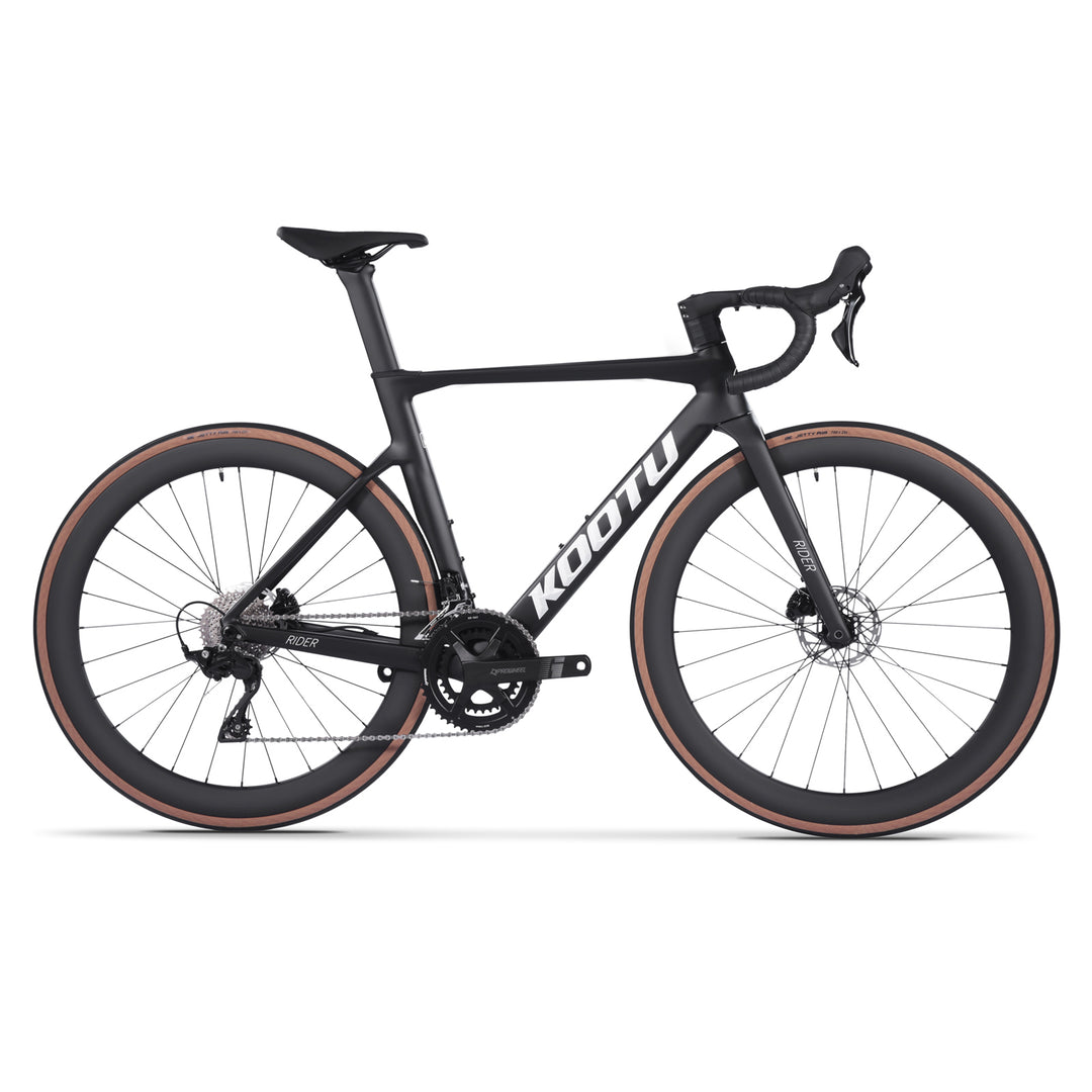KOOTU Rider 7.1 Full Carbon Road Bike - Matte Black with Shimano 105 R7120 Groupset and Hydraulic Disc Brakes

