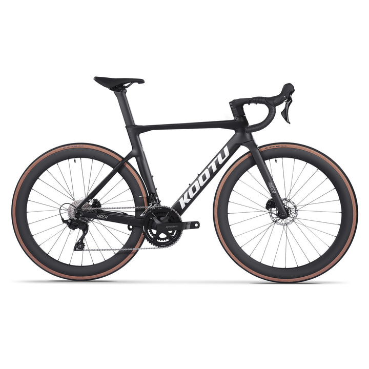 KOOTU Rider 7.1 Full Carbon Road Bike - Matte Black with Shimano 105 R7120 Groupset and Hydraulic Disc Brakes
