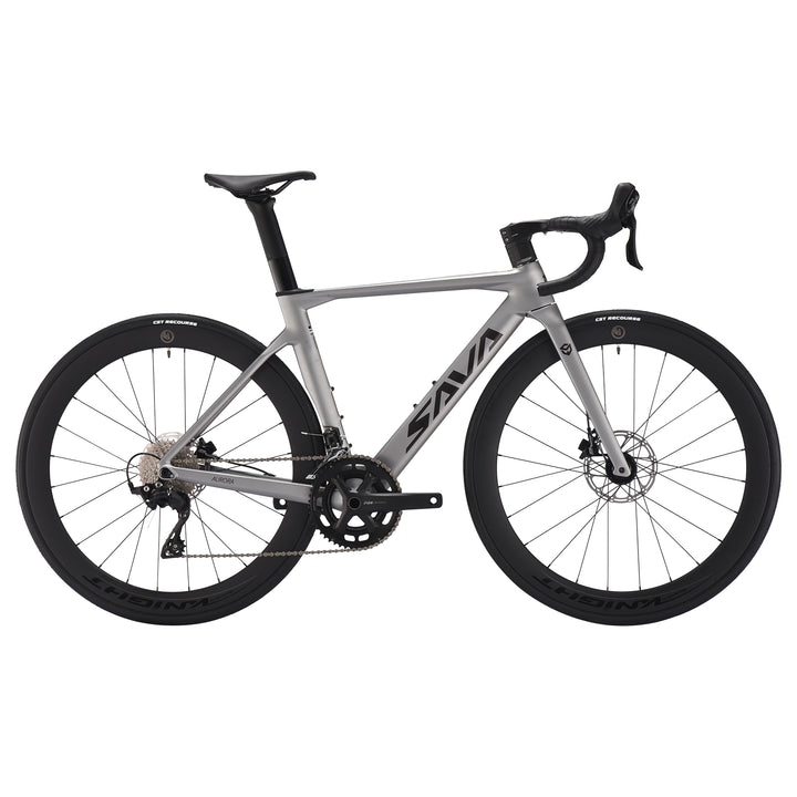 2026 SAVA A7L carbon road bike silver side profile white background image