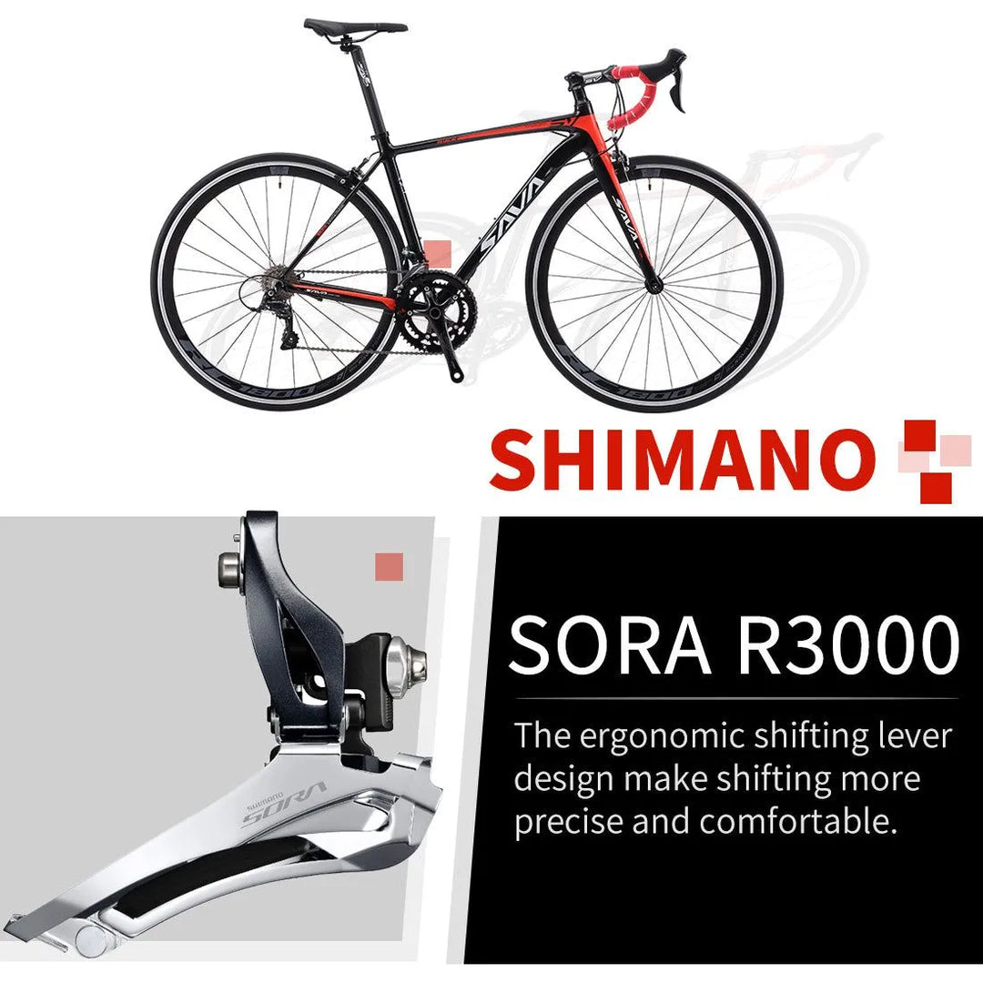SAVA R6 Aluminium Alloy Road Bike Carbon Fork Sora R3000 18 Speed - SAVA Carbon Bike