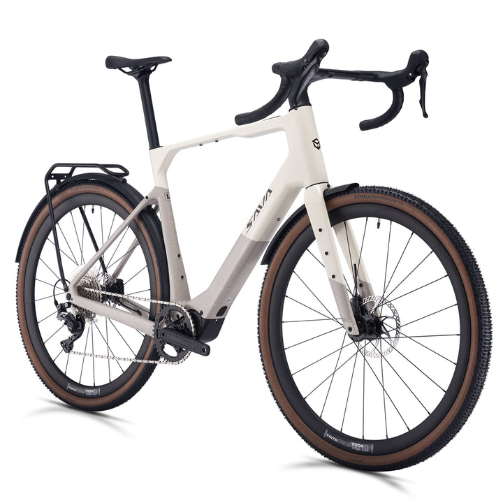 SAVA Gelaro S6 Carbon Gravel E-bike-White
